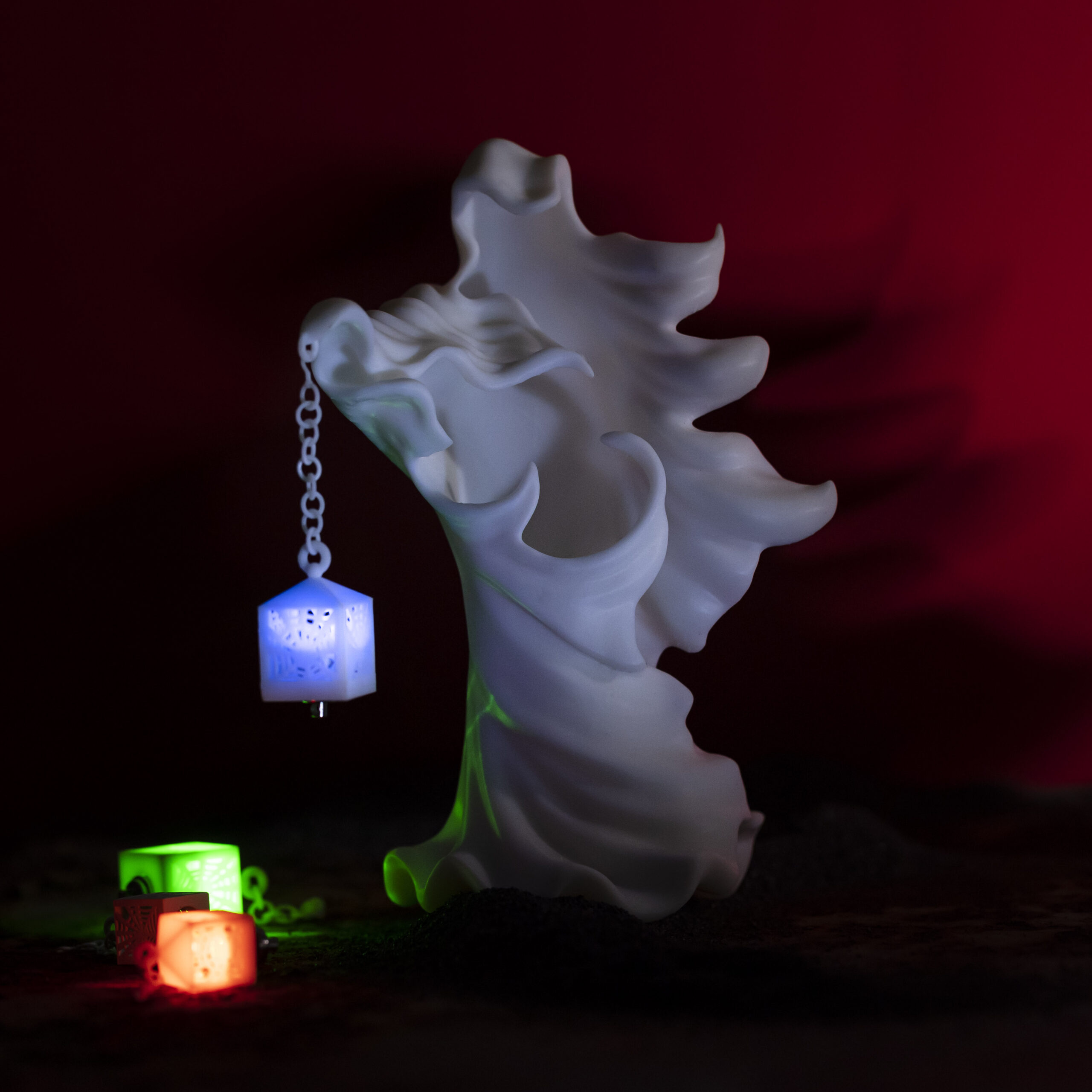 Ghost Lantern White Resin Lamp - Breakwooden BR2812